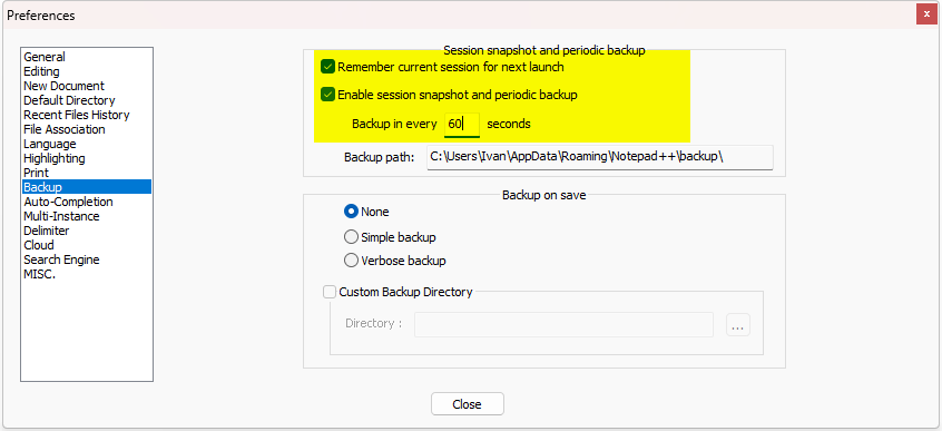 Đóng Notepad++ mà không lưu tệp
